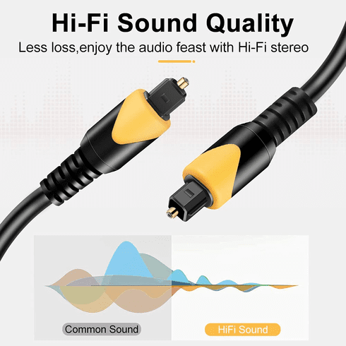 Digital 10ft Optical Audio Cable Tosklink to Tosklink Optical Fiber Optic Cable