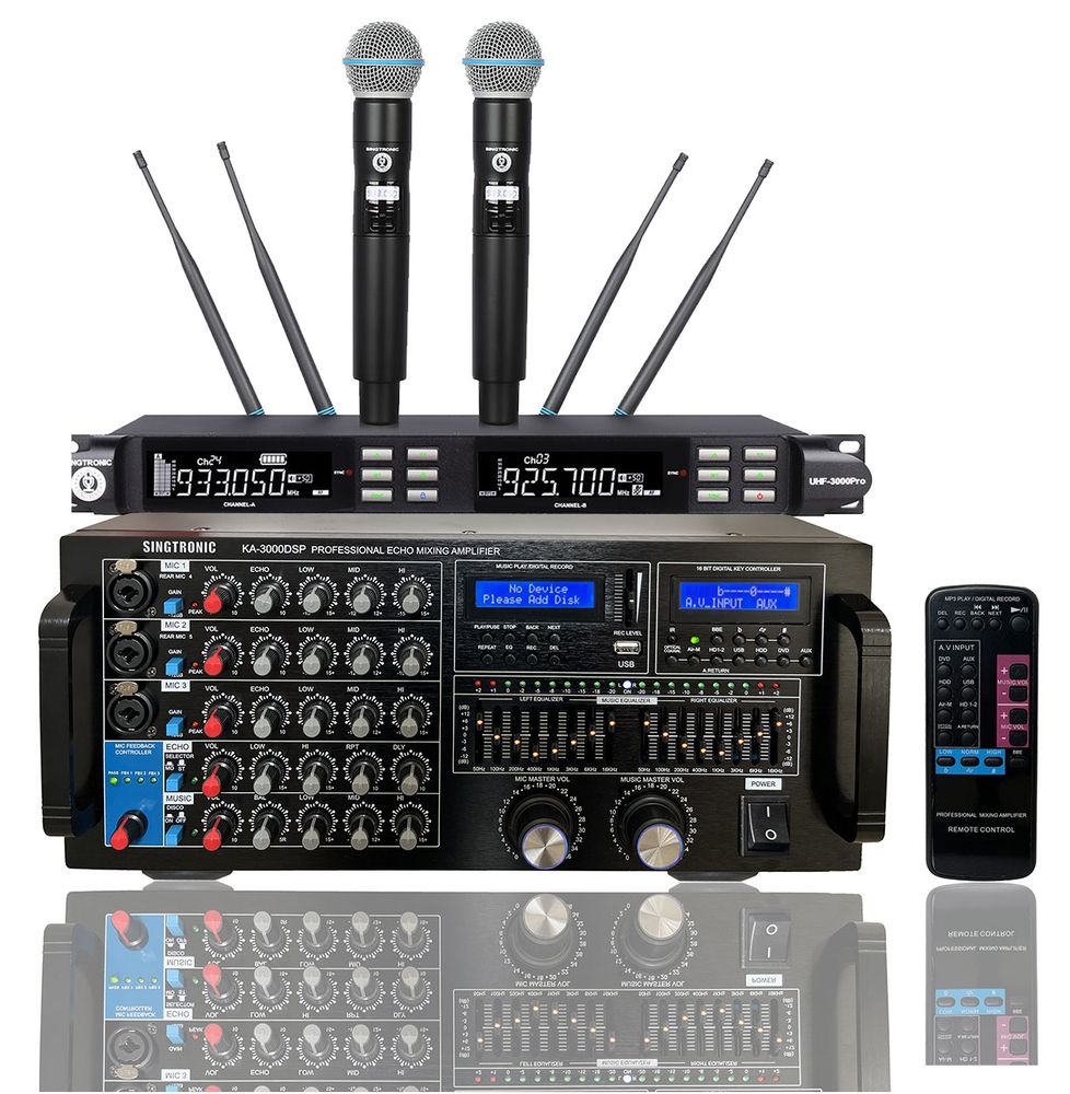 Singtronic KA-3000DSP Karaoke 3000W Amplifier w/ Mics