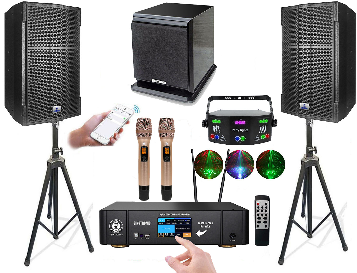 Complete Professional 4000W Karaoke System by Singtronic
