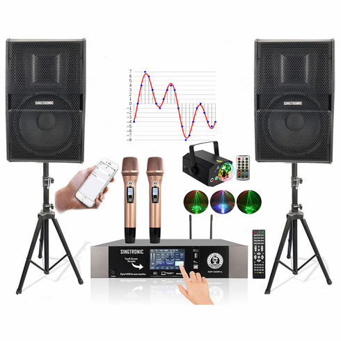 Singtronic Youtube Professional Complete 3500W Karaoke System via Iphone / Ipad & Android PC