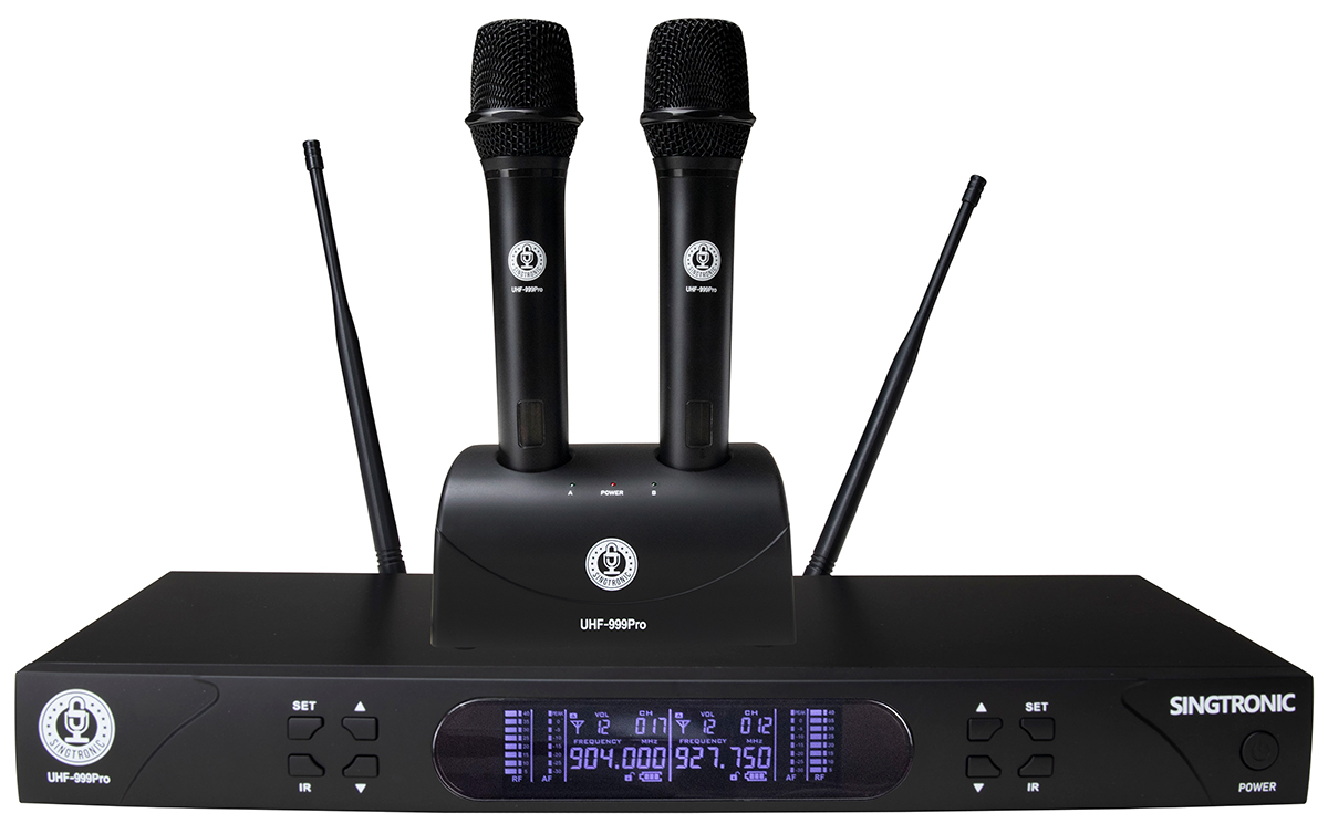 Professional Dual UHF Rechargeable Wireless Mics for Karaoke
