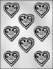 2-1/8" Heart w/ Flowers Chocolate Mold