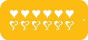 Curly Hearts Stencil - C032
