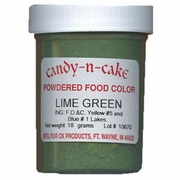 Lime Green Powdered Food Color, 18g by Candy-n-Cake