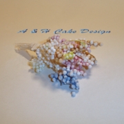 Multi Colored Tips & White Stem Bobble Stamens