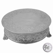Round 20" Embossed Nickel plated Cake Plateau