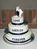Three tier round -With Blue roses - by My Pink Apron