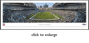 Seattle Seahawks CenturyLink Field Panoramic Framed Print