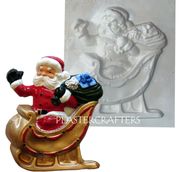 SANTA AND SLEIGH PLASTER MOLD (8.75" x 10.5")