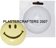 SMALL HAPPY FACE PLASTER CRAFT MOLD (3" DIA)