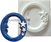 SMALL MOON PICTURE FRAME PLASTER MOLD (9.25" HT)