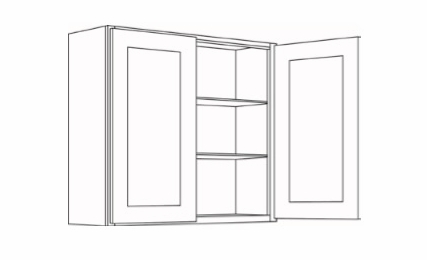 2730: 30" High 2 Door Wall Cabinets: Country Oak Honey Kitchen Cabinets