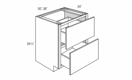 2DB30: Pots And Pans Base Cabinet: Dover Norwich RTA Kitchen Cabinet