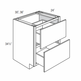 2DB30: Pots And Pans Base Cabinet: Trenton Recessed RTA Kitchen Cabinet