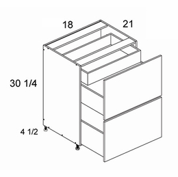 2VDBID18: Two Drawer with One Inner Drawer Vanity Base: Torino Dark Wood Kitchen Cabinets