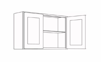 3624X24: 24" Deep Wall Cabinets: Country Oak Honey Kitchen Cabinets