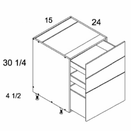 3DB15: Three Drawer Base: Rivera Oyster Shell Kitchen Cabinets