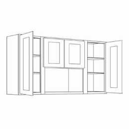 6030-O: 30" High Open Wall Cabinets: Country Oak Honey Kitchen Cabinets