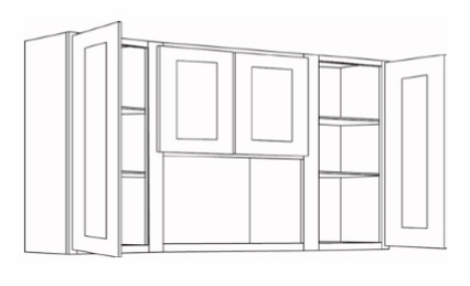 6030-O: 30" High Open Wall Cabinets: Country Oak Honey Kitchen Cabinets