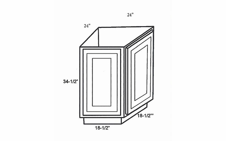 AB24: Angled Base End Cabinet: Dover Norwich RTA Kitchen Cabinet
