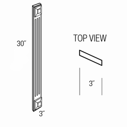 AF330F: Wall And Base Fluted Angled Filler: Essex Norwich RTA Kitchen Cabinet