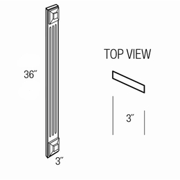 AF336F: Wall And Base Fluted Angled Filler: Essex Norwich RTA Kitchen Cabinet