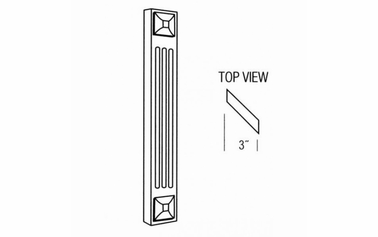 AF342F: Wall And Base Fluted Angled Filler: Dover Norwich RTA Kitchen Cabinet
