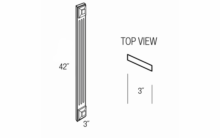 AF342F: Wall And Base Fluted Angled Filler: Essex Norwich RTA Kitchen Cabinet