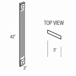 AF342F: Wall And Base Fluted Angled Filler: Essex Norwich RTA Kitchen Cabinet
