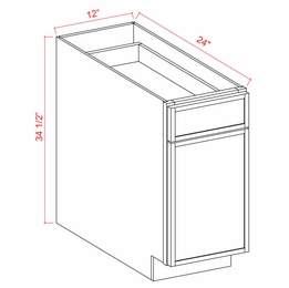 Armor White Oak B12: Single Door Base Cabinets: Assembled Kitchen Cabinets
