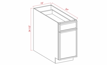 Armor White Oak B15: Single Door Base Cabinets: Assembled Kitchen Cabinets