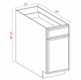 Armor White Oak B21: Single Door Base Cabinets: Assembled Kitchen Cabinets