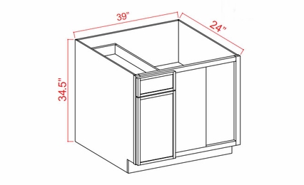 Armor White Oak BBC42: Blind Corner Base Cabinets: Assembled Kitchen Cabinets