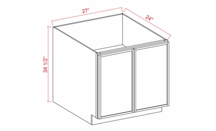 Armor White Oak BFH27: Full Height Double Door Base Cabinets: Assembled Kitchen Cabinets