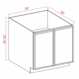 Armor White Oak BFH33: Full Height Double Door Base Cabinets: Assembled Kitchen Cabinets