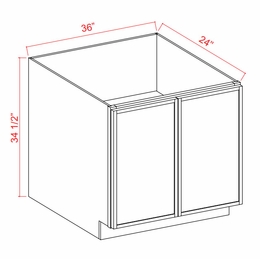 Armor White Oak BFH36: Full Height Double Door Base Cabinets: Assembled Kitchen Cabinets