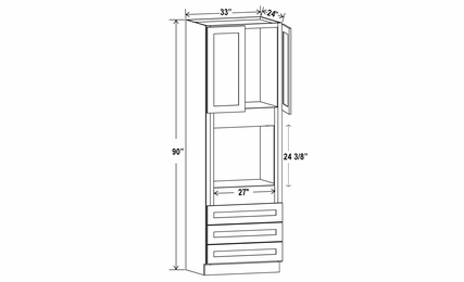 Armor White Oak O339024: Oven Cabinets: Assembled Kitchen Cabinets
