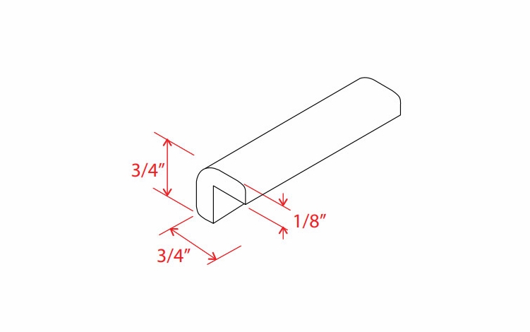 Armor White Oak OCM8: Outside Corner Molding: Assembled Kitchen Cabinets