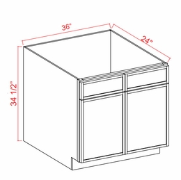 Armor White Oak SB36: Sink Base Cabinets: Assembled Kitchen Cabinets