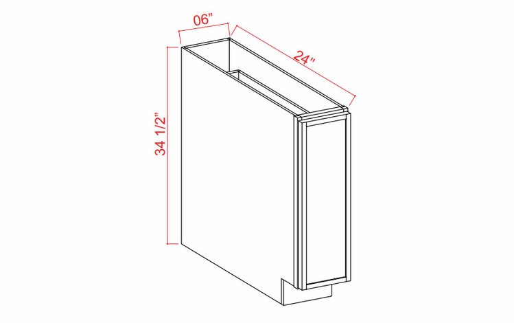 Armor White Oak SPB6: Spice Pull Out Base Cabinets: Assembled Kitchen Cabinets
