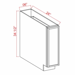 Armor White Oak SPB6: Spice Pull Out Base Cabinets: Assembled Kitchen Cabinets