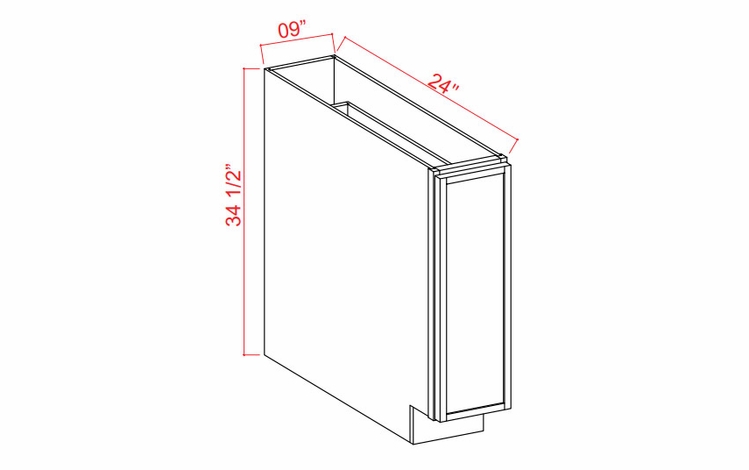Armor White Oak SPB9: Spice Pull Out Base Cabinets: Assembled Kitchen Cabinets