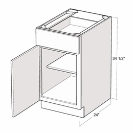 Artisan Moss B15-L: 15" Base Cabinet (Left Hinge Door): Assembled Kitchen Cabinets