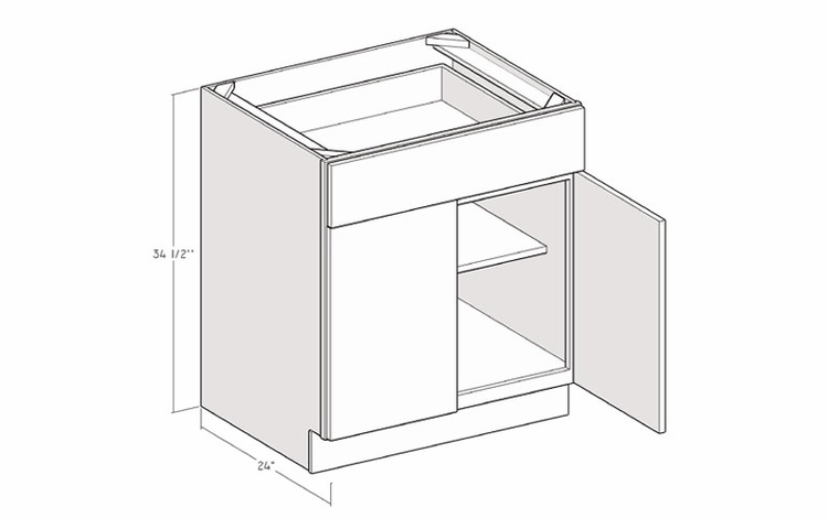 Artisan Moss B27: 27" Base Cabinet: Assembled Kitchen Cabinets