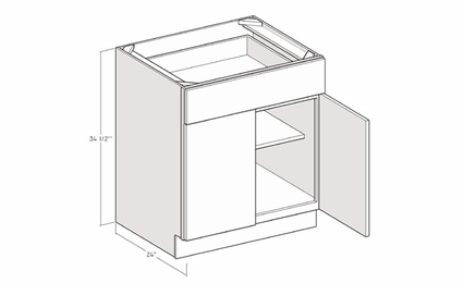 Artisan Moss B30-1: 30" Base Cabinet: Assembled Kitchen Cabinets