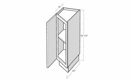 Artisan Moss BAC12FH-L: 12" Full Height Door Angle Base Cabinet (Left Hinge Door): Assembled Kitchen Cabinets