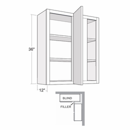 Artisan Moss BLW27/3036: 36" High Blind Wall Cabinet: Assembled Kitchen Cabinets