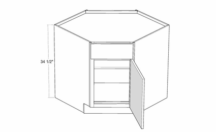 Artisan Moss CSB33-R: 33" Diagonal Corner Sink Base Cabinet (Right Hinge Door): Assembled Kitchen Cabinets