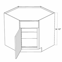 Artisan Moss CSB36-L: 36" Diagonal Corner Sink Base Cabinet (Left Hinge Door): Assembled Kitchen Cabinets