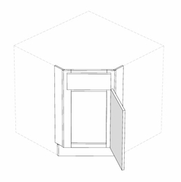 Artisan Moss CSF36-R: Diagonal Corner Sink Front (Right Hinge Door) (Requires a floor CSFFL): Assembled Kitchen Cabinets